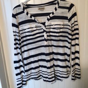 Lucky Brand striped Henley with pockets